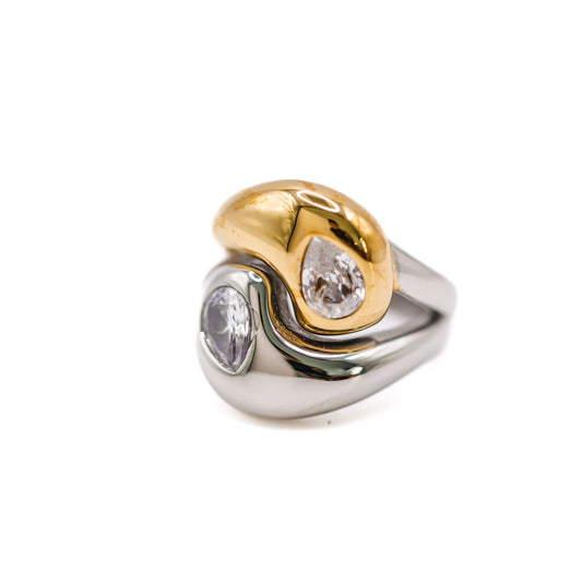 GABRIELA TWO-TONE RING STACK