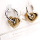 DOROTHEA TWO TONE HEART EARRINGS