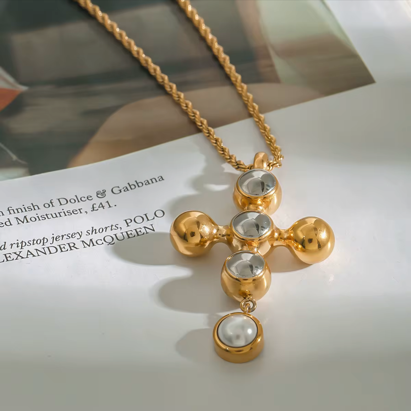 BOLD PEARL CROSS
