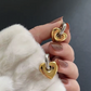 DOROTHEA TWO TONE HEART EARRINGS