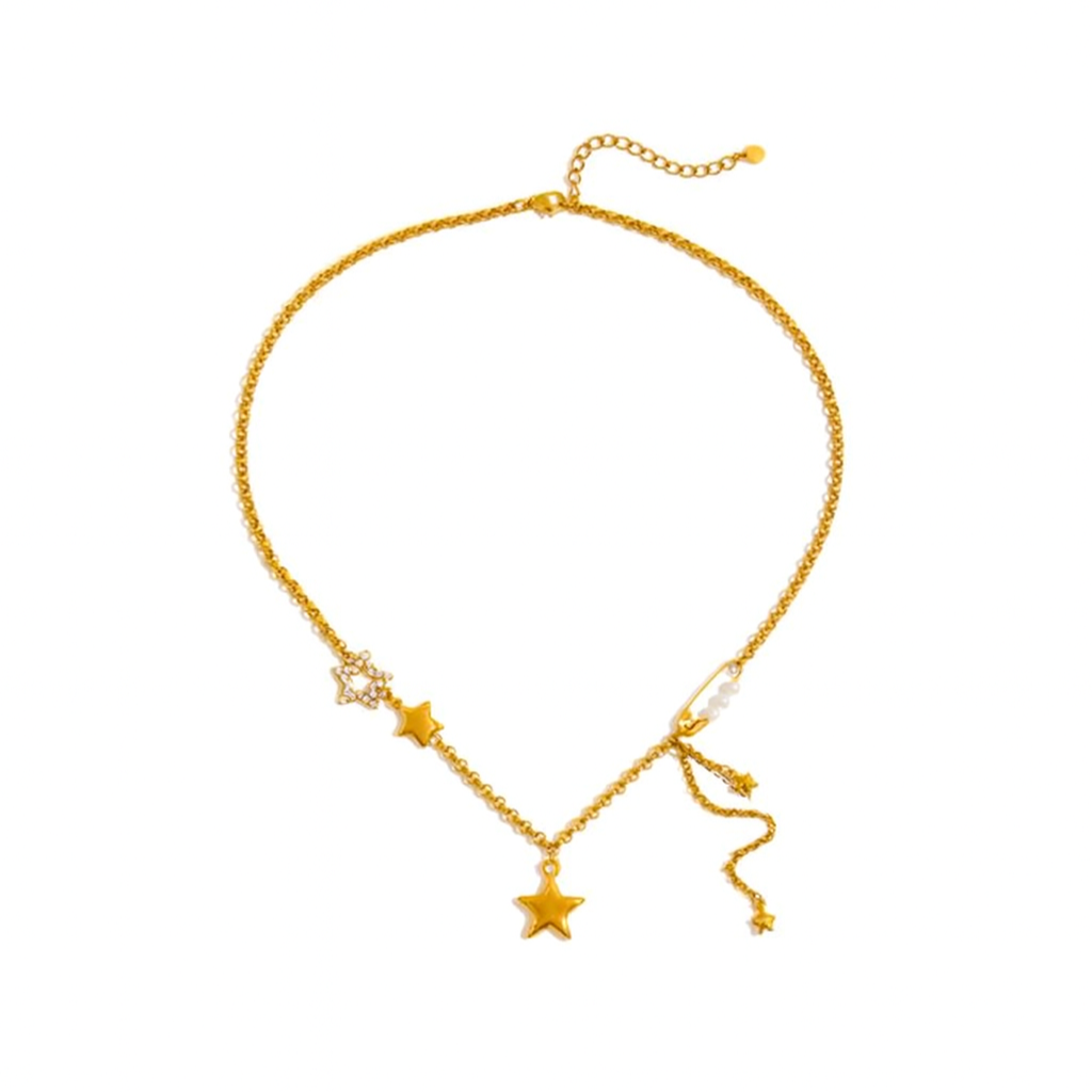 ZERAPHINE DIAMOND PEARL GOLD NECKLACE