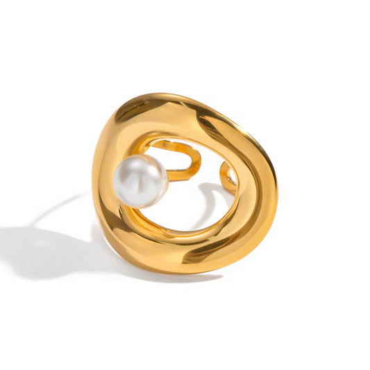CHARIS GOLD PEARL RING