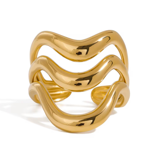 HALLE WAVE  GOLD RING