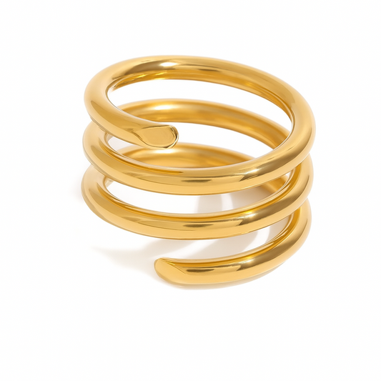 CAROLYN G SPIRAL GOLD RING